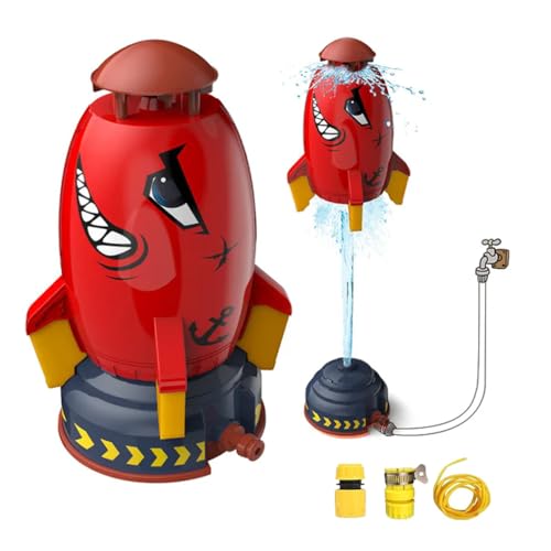 Archirocket - Archi Rocket Launcher, Outdoor Wasserspielzeug Sprinkler für Kinder, Wasserrakete Sprinkler, Sprinkler Kinder Spielzeug, Sommer Outdoor Raketen Wassersprühspielspielzeug (Rot) von LUCKKY