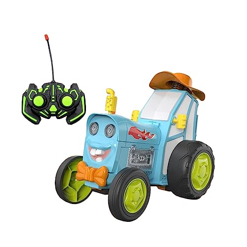 Crazy Jumping Car, Verrücktes springendes Auto, Ferngesteuertes Auto, Wiederaufladbares Spielzeugauto mit Musik und Licht, Ferngesteuertes Zug-Spielzeug im Western-Cowboy-Stil (Blau) von LUCKKY