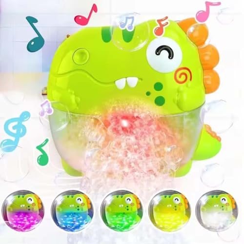 Dinosaur-Themed Automatic Bubble Bath Toy, Badewannenspielzeug, Badespielzeug für Kleinkinder, Schaummaschine Badewanne Leuchtende Dinosaurier Badespielzeug Kinderspielzeug mit 12 Songs Dinosaur-Themed Automatic Bubble Bath Toy, Badewannenspielzeug, Badespielzeug für Kleinkinder, Schaummaschine Badewanne Leuchtende Dinosaurier Badespielzeug Kinderspielzeug mit 12 Songs von LUCKKY