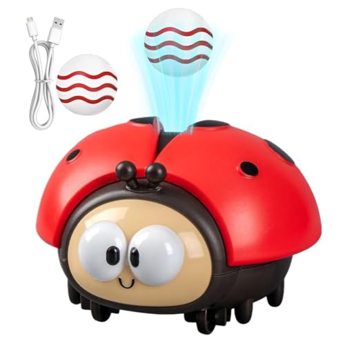 Electric Ladybug Suspended Ball Toy, Ladybug Spielzeug, Marienkäfer Babyspielzeug, Der Marienkäfer-Ballbläser, USB Wiederaufladbar, Sinnesspiele Kinder Lernspielzeug Set für Jungen Mädchen (Rot) von LUCKKY