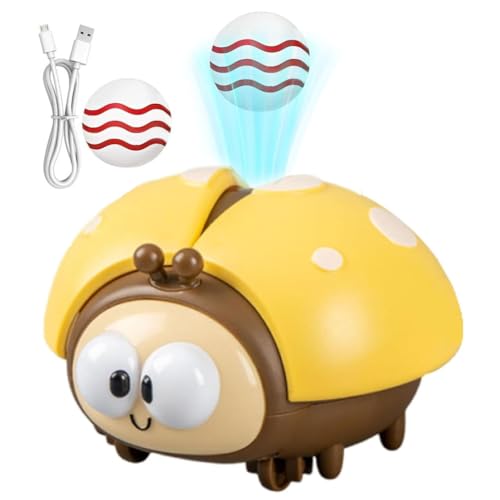 Electric Ladybug Suspended Ball Toy, Ladybug Spielzeug, Marienkäfer Babyspielzeug, Der Marienkäfer-Ballbläser, USB Wiederaufladbar, Sinnesspiele Kinder Lernspielzeug Set für Jungen Mädchen (Gelb) von LUCKKY
