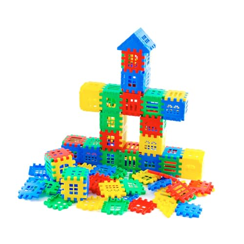 Ineinandergreifende Waffelbausteine, Waffle Interlocking Building Blocks, Bausteine für Kleinkinder, Jumbo-Spielzeug-Bausätze, STEM Bauspielzeug, Lernspielzeug Puzzle-Spielzeug für Kinder (100 Stück) von LUCKKY