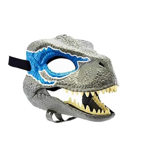 LUCKKY Dog Dinosaur Mask, Hunde-Dinosaurier-Maske, Dinosaurier Maske Kopfbedeckung, Dino Maske mit Beweglichem Kiefer, Realistische Dinosaurier Kopf Latex Maske, Cosplay Party Requisiten (Blau) von LUCKKY