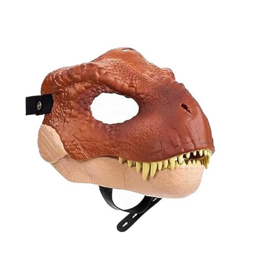 LUCKKY Dog Dinosaur Mask, Hunde-Dinosaurier-Maske, Dinosaurier Maske Kopfbedeckung, Dino Maske mit Beweglichem Kiefer, Realistische Dinosaurier Kopf Latex Maske, Cosplay Party Requisiten (Rot) von LUCKKY