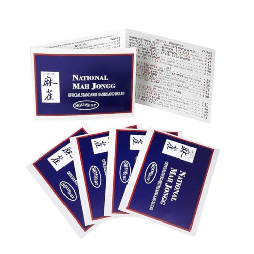 LUCKKY Mahjong Cards 2024, 4 Stück Mahjong-Karten, Nationale Mahjong Karten Offizielle Standardhände und Regeln Mahjong-Karten, 2024 Großdruck Mahjong Scorecard, Tragbar Mehrweg (Blau) von LUCKKY