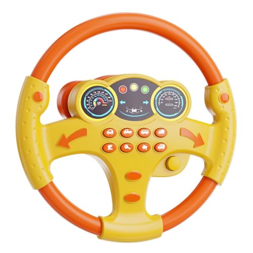Musical Steering Wheel Toy, Kinder Lenkrad Spielzeug, Simulierter Fahrcontroller, Fahrsimulations-Lenkradspielzeug mit LED Licht und Musik, Pädagogisches Vorschul-Lernspielzeug für Kleinkinder (A) von LUCKKY
