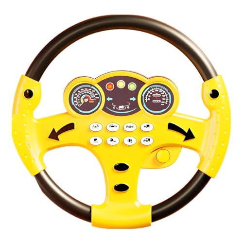 Musical Steering Wheel Toy, Kinder Lenkrad Spielzeug, Simulierter Fahrcontroller, Fahrsimulations-Lenkradspielzeug mit LED Licht und Musik, Pädagogisches Vorschul-Lernspielzeug für Kleinkinder (C) von LUCKKY