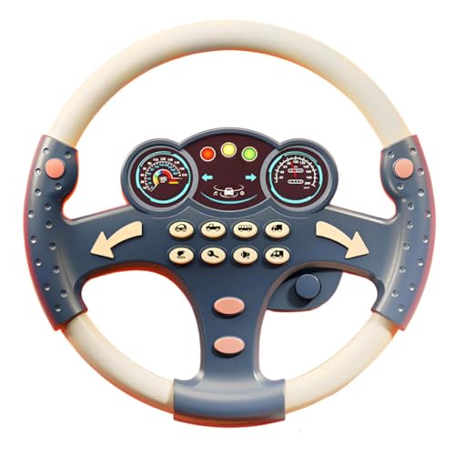 Musical Steering Wheel Toy, Kinder Lenkrad Spielzeug, Simulierter Fahrcontroller, Fahrsimulations-Lenkradspielzeug mit LED Licht und Musik, Pädagogisches Vorschul-Lernspielzeug für Kleinkinder (D) von LUCKKY