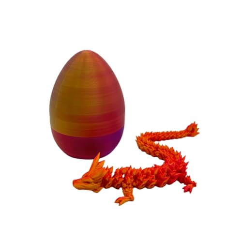 Mystery Dragon Egg, Geheimnisvolles Drachenei, 3D-gedrucktes Drachenei-Spielzeug, Drachen-Mystery-Kristall-Ei, beweglichem Drachen-Zappelspielzeug, 3D-Drache Sinnesspielzeug Tisch Ornament (D) von LUCKKY