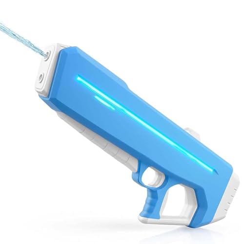 RapidJet Pro - Electric Pulse Water Gun, Elektrische Impuls-Wasserpistole, Automatische EIN-Knopf-Nachfüllung, 7 Arten von LED-Lichteffekten, Starke Erwachsene Ultimate Kampf Wasserpistole (Blau) von LUCKKY
