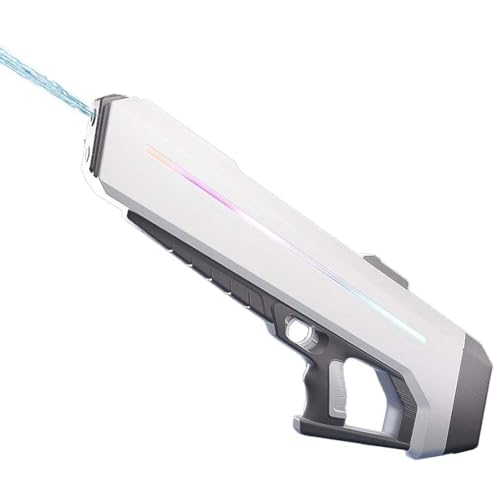 RapidJet Pro - Electric Pulse Water Gun, Elektrische Impuls-Wasserpistole, Automatische EIN-Knopf-Nachfüllung, 7 Arten von LED-Lichteffekten, Starke Erwachsene Ultimate Kampf Wasserpistole (Grau) von LUCKKY