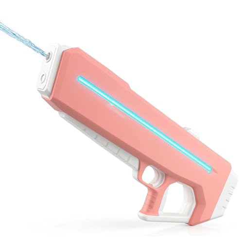 RapidJet Pro - Electric Pulse Water Gun, Elektrische Impuls-Wasserpistole, Automatische EIN-Knopf-Nachfüllung, 7 Arten von LED-Lichteffekten, Starke Erwachsene Ultimate Kampf Wasserpistole (Rosa) von LUCKKY