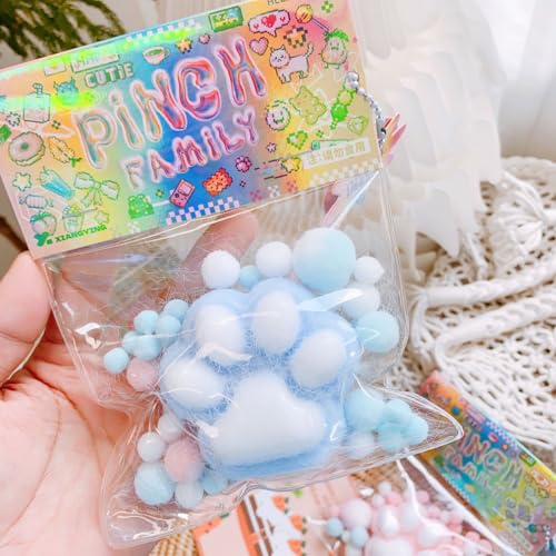 Taba Cat Squishy Squeeze Toys, Cat Paws Mochi Squishy Toys, Cute Soft Cat Paw Squeeze Toys, Sensorisches Fidget-Spielzeug, Kreatives Katzenpfoten Mochi Squishy Spielzeug für Kinder Erwachsene (D) von LUCKKY