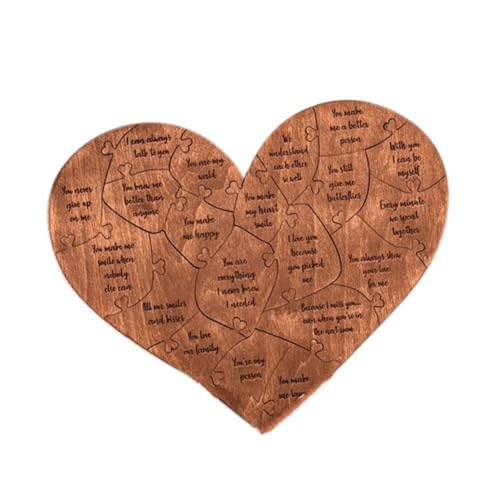 Wooden Heart Puzzle, Holzherz-Puzzle, Personalisiertes Holz Puzzle in Herzform, Gründe, Warum ich Dich Liebe Personalisiertes Herz Puzzle Geschenk für Ihre Liebsten, Geschenk zu Valentinstag von LUCKKY