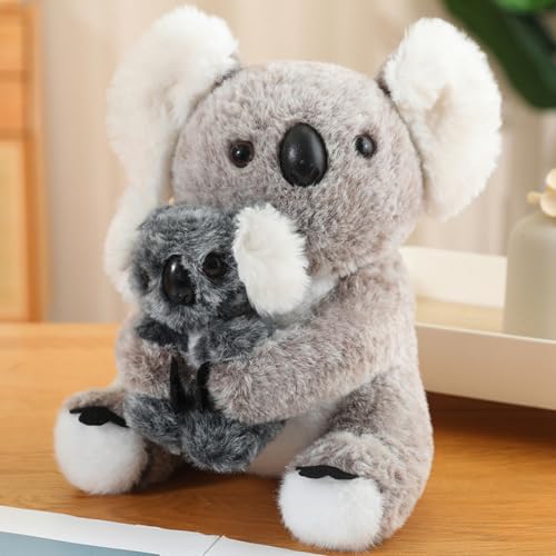 LUCKYKUN Süße Pinguin und Koala Mutter-Kind Tier Serie Plüschtiere - Realistische Kuscheltiere für Kinder, Niedliche Geschenke für Mädchen, Babys und Kinder (Koala Mutter und -Kind) von LUCKYKUN