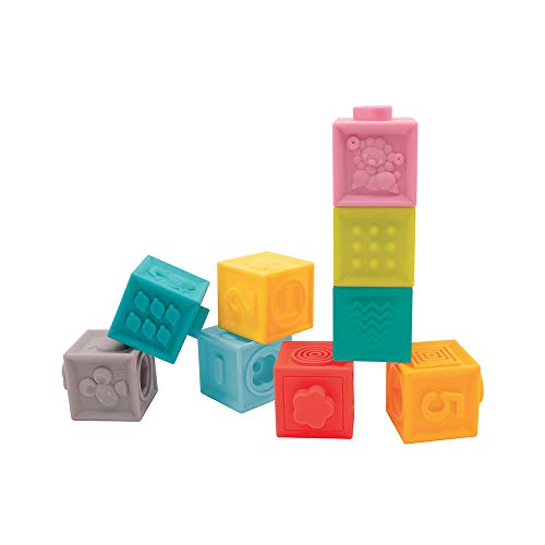 Ludi Cubes Emboîtables Jouet D’Éveil | Set 9 pièces Encastrables - Jeu D’Empilement et de Construction en Plastique Souple | Développement Motricité Fine | À partir de 10 Mois von LUDI