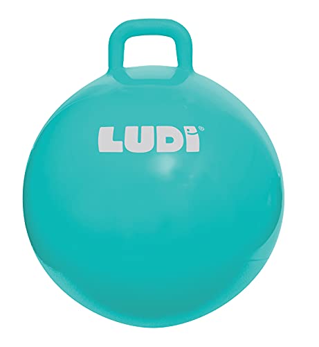 LUDI XXL Blauer Hopper Ball Angepasster Griff - Großer aufblasbarer Hüpfball - Dicker und elastischer Kunststoff - Innen- und Außenspielzeug - Um EIN Spitzenhüpfer zu Werden | Ab 5 Jahren, 55 von LUDI
