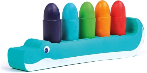 LUDI - Bleistifte für das Bad – zum Zeichnen an den Wänden – abwischbar, robust, wasserfest – ab 10 Monaten – Geschicklichkeit, Feinmotorik, Fantasie – 5 Bleistifte und Halterung aus Schaumstoff LUDI - Bleistifte für das Bad – zum Zeichnen an den Wänden – abwischbar, robust, wasserfest – ab 10 Monaten – Geschicklichkeit, Feinmotorik, Fantasie – 5 Bleistifte und Halterung aus Schaumstoff von LUDI