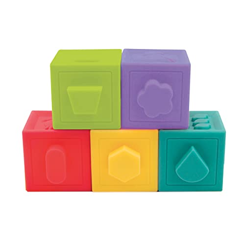 Ludi Ineinandergreifende Würfel - Erwachendes Spielzeug - Set 5 Einbauteile - Flexibles Kunststoff-Stapel- und Konstruktionsset - Feinmotorische Entwicklung - 10 Monate Ludi Ineinandergreifende Würfel - Erwachendes Spielzeug - Set 5 Einbauteile - Flexibles Kunststoff-Stapel- und Konstruktionsset - Feinmotorische Entwicklung - 10 Monate von LUDI