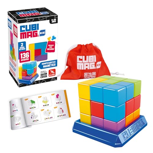 Ludilo Cubimag Mini | Brettspiel ab 8 Jahren | Erwachsenen-Puzzle mit 2 Spielmodi | Brettspiele für Erwachsene | Genie-Spiele mit 136 Herausforderungen von LUDILO