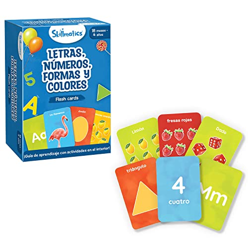 Ludilo Flashcards Buchstaben, Zahlen, Formen und Farben | Babyspiele ab 1 Jahr | Lernen mit Karten | Alphabet für Kinder | Spiele für Kinder | Flashcards Spanisch von LUDILO