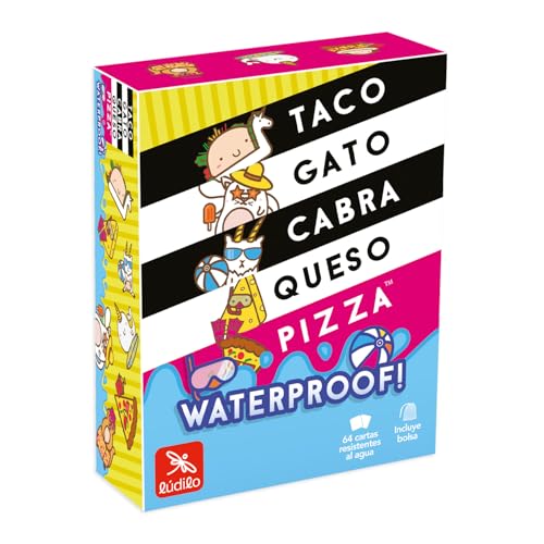 Ludilo Taco Cat Waterproof | Brettspiele von 3 bis 8 Spielern | Poolspiele für Kinder und Erwachsene | Kartenspiel für 8 Jahre oder älter | Geschenke für Kinder und Erwachsene von LUDILO