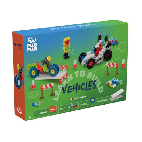 Plus Plus Bausteine - Build to Learn Fahrzeuge | 3D Puzzle Kinder | Konstruktionsspielzeug Ab 5 | Puzzle Ab 5 Oder Mehr | Lernspiele Ab 5 Jahre | 500 Teile von LUDILO