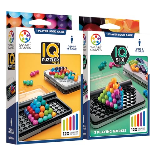 Smart Games - IQ Puzzler Pro + IQ Six Pro | Geduldspiele Für Kinder Ab 6 Jahre | Logikspiele | Konzentrationsspiele Ab 8 | Reisespiele von LUDILO