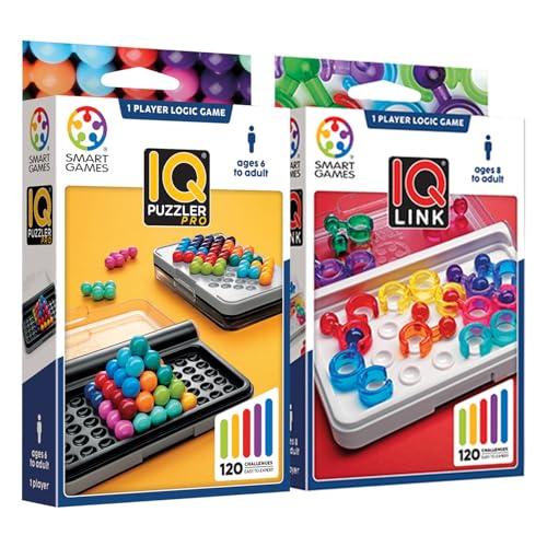 Smart Games - Iq Puzzler Pro + Iq Link, Geduldspiele Für Kinder, Logikspiele Ab 6 Jahre, Konzentrationsspiele Für Kinder Ab 8, Reisespiele Kinder, Puzzle Kinder von LUDILO