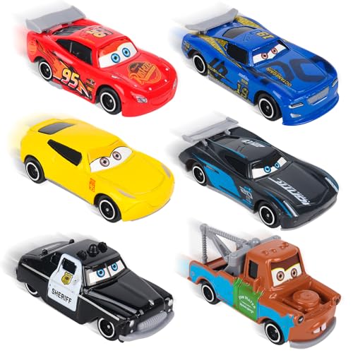 LUFEIS Car Spielzeug, 6 Stück Car Spielzeugauto Set, MiniSpielzeugautos, Zurückziehen MiniSpielzeugautos, Mini Die CastSpielzeugautos, Cars MiniRacers Geschenk für Kinder ab 3 Jahren Mädchen Jungen von LUFEIS