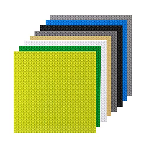LUFEIS Baustein Platten, 8 Stück Kompatibel mit Lego Bauplatte, Quadratische Bauplatte kompatibel mit Classic Bausteine, 25,5 x 25,5cm Plastik Grundplatte für Spielen, Lernspielzeug, Bauspielzeug von LUFEIS