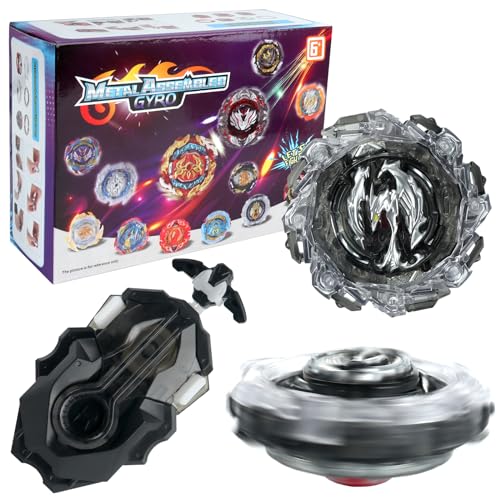 LUFEIS Bey Burst Turbo Blade Set, 4D Metall Fusion Kampf Kreisel, Bey Metal Fusion Blade mit Launcher, Burst Starter Set, Geschenk für Weihnachten, Kreisel Spielzeug Geschenk Für Kinder von LUFEIS