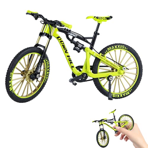 LUFEIS Finger Fahrrad, 1:10 Mountainbike Modell Spielzeug, Mini-Mountainbike Ornamente für Unterricht, Zuhause, Büro, Verein (Grün) von LUFEIS