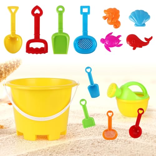LUFEIS Sandspielzeug Set, 14PCS Strandspielzeug für Kinder, Sandkasten Set, Sanspielzeugset, mit Eimer, Schaufel, Sandformen, Gießkanne, Sandkasten Spielzeug für ab 1 Jahre Mädchen Junge von LUFEIS