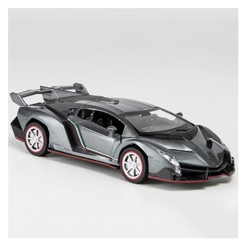 Exquisites Automodell 1:32 Alloy Diecast Car Models for Lamborghini Veneno Simulation Sound Und Licht Pull Back Geschenk (Größe : Chrome) von LUGEZ