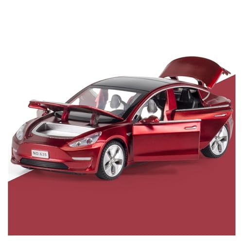 Exquisites Automodell 1:32 Legierungsdruckguss-Automodelle for Model 3 Simulation Sound Und Licht Rückzugsgeschenk (Größe : Red) von LUGEZ