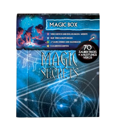 LUGY Magic Secrets - Zauberkasten - 70 Zaubertricks - Für Kinder ab 10/14+ Jahren - Kinderzauberset für Anfänger/Fortgeschrittene - Exklusive Zaubergegenstände und Videoanleitungen auf Deutsch von LUGY