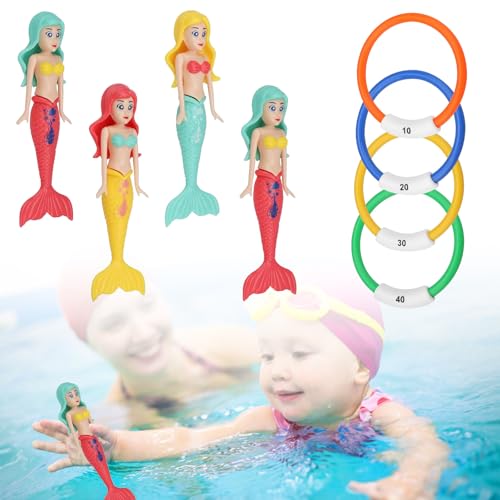 LUHOCIY 8 Stück Tauchringe für Kinder, Tauchring, Schwimmbad Spielzeug, Entworfen für Wasserfreizeit, Kann in Schwimmbädern, Perfekte Unterhaltung Wahl für Den Sommerurlaub Verwendet Werden von LUHOCIY