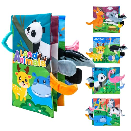 LUHOCIY Baby Buch ab 6 Monate, Babybuch ab 6 Monate, Spielzeug ab 6 Monate Baby Book Geeignet zur Förderung der Gehirnentwicklung/Farberkennung/Hand-Auge-Koordination Bei Säuglingen (Tier) von LUHOCIY