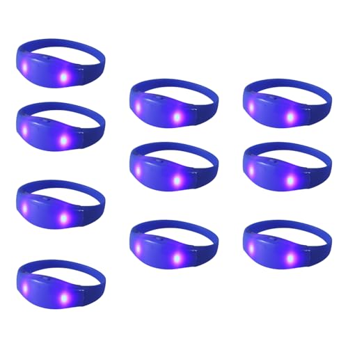 LUJIAXI Stimmaktivierte Armbänder, leuchtende Armbänder für Geburtstage und Raves, blinkende Armbänder, Partyzubehör, beleuchteter Schmuck, 10 Stück LUJIAXI Stimmaktivierte Armbänder, leuchtende Armbänder für Geburtstage und Raves, blinkende Armbänder, Partyzubehör, beleuchteter Schmuck, 10 Stück von LUJIAXI