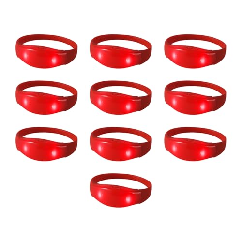 LUJIAXI Stimmaktivierte Armbänder, leuchtende Armbänder für Geburtstage und Raves, blinkende Armbänder, Partyzubehör, beleuchteter Schmuck, 10 Stück LUJIAXI Stimmaktivierte Armbänder, leuchtende Armbänder für Geburtstage und Raves, blinkende Armbänder, Partyzubehör, beleuchteter Schmuck, 10 Stück von LUJIAXI