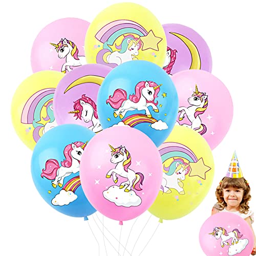 32 Stück Einhorn Luftballons für Mädchen, 12 Zoll Pastell Rosa Weiß Einhorn Latex Luftballon, Einhorn Geburtstagsdeko mit Konfetti Helium Latex Balloons für Kinder Geburtstag Party Dekoration Zubehör… von LUKIUP