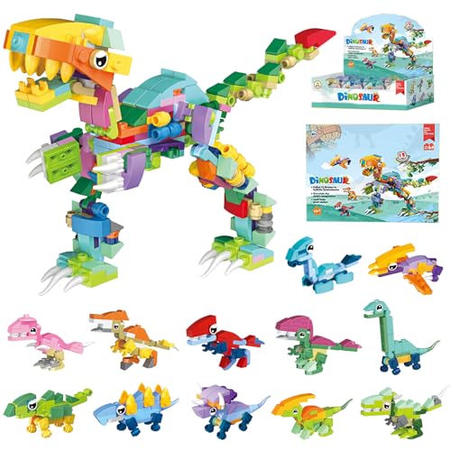 LUKIUP 12 Stück Mini Bausteine Dinosaurier Kinder Spielzeug, Dino Bausteine Spielzeug 12 IN 1 Block Spielzeug Set, Baustein Spielzeug Kinder Party Geschenk, für Spielzeug ab 4 Jahre Mädchen und Jungen LUKIUP 12 Stück Mini Bausteine Dinosaurier Kinder Spielzeug, Dino Bausteine Spielzeug 12 IN 1 Block Spielzeug Set, Baustein Spielzeug Kinder Party Geschenk, für Spielzeug ab 4 Jahre Mädchen und Jungen von LUKIUP