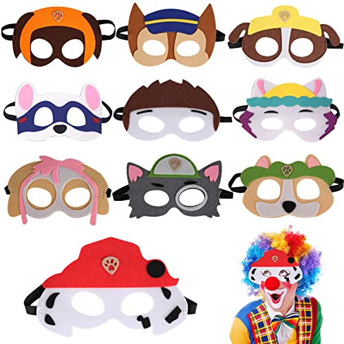 LUKIUP P10 Stück Paw Dog Masken,Filz Cosplay Masken,Maske Kinder für Kinder Birthday Party Favors,Weihnachten, Halloween und Motto-Partys von LUKIUP