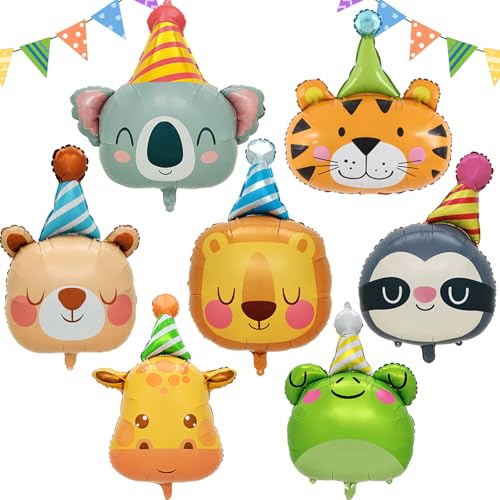 LUKIUP 7 PCS Folienballon Tiere, XXL Folienballon Animals, Party Animals Tierkopf Ballons Waldtiere Geburtstag Deko, für Junge Mädchen Kind party animals Geburtstag Party Deko LUKIUP 7 PCS Folienballon Tiere, XXL Folienballon Animals, Party Animals Tierkopf Ballons Waldtiere Geburtstag Deko, für Junge Mädchen Kind party animals Geburtstag Party Deko von LUKIUP