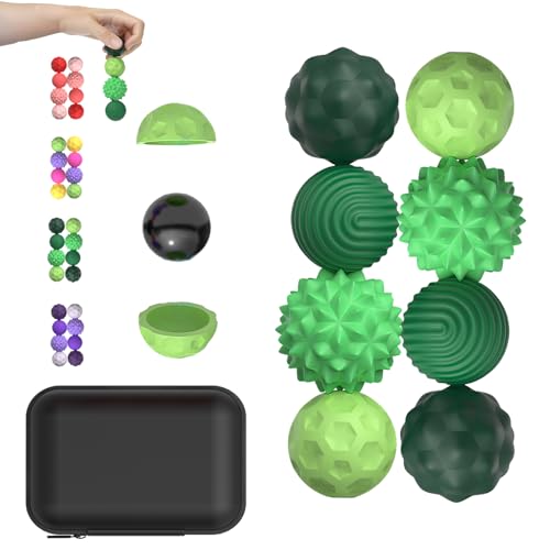 LUKIUP 8 Stück Magnetische Fidget Toys, Magnetkugeln Stressball Silikon Sensorik Spielzeug, Magnet Stressball mit Silikonhülle, Sensorisches Fidget-Spielzeug Magnetkugeln(Grün) LUKIUP 8 Stück Magnetische Fidget Toys, Magnetkugeln Stressball Silikon Sensorik Spielzeug, Magnet Stressball mit Silikonhülle, Sensorisches Fidget-Spielzeug Magnetkugeln(Grün) von LUKIUP