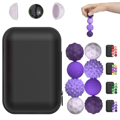 LUKIUP 8 Stück Magnetische Fidget Toys, Magnetkugeln Stressball Silikon Sensorik Spielzeug, Magnet Stressball mit Silikonhülle, Sensorisches Fidget-Spielzeug Magnetkugeln(Lila) LUKIUP 8 Stück Magnetische Fidget Toys, Magnetkugeln Stressball Silikon Sensorik Spielzeug, Magnet Stressball mit Silikonhülle, Sensorisches Fidget-Spielzeug Magnetkugeln(Lila) von LUKIUP