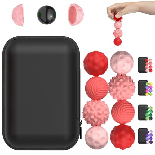 LUKIUP 8 Stück Magnetische Fidget Toys, Magnetkugeln Stressball Silikon Sensorik Spielzeug, Magnet Stressball mit Silikonhülle, Sensorisches Fidget-Spielzeug Magnetkugeln(Rot) LUKIUP 8 Stück Magnetische Fidget Toys, Magnetkugeln Stressball Silikon Sensorik Spielzeug, Magnet Stressball mit Silikonhülle, Sensorisches Fidget-Spielzeug Magnetkugeln(Rot) von LUKIUP
