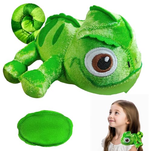 LUKIUP Chamäleon Plüschtier Spielfigur, Pascal Shoulder Plüschpuppe, Süßes Chamäleon Plüschtier, Eidechse Plüschtier Spielzeug, Magnet Magnetisch, Geschenk for Jungen und Mädchen von LUKIUP