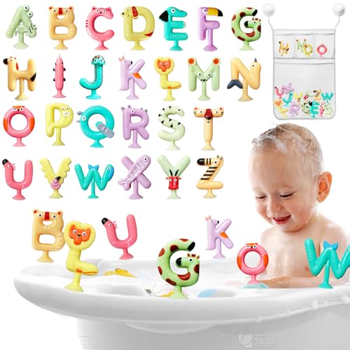 LUKIUP Saugspielzeug Baby, Silikon Badewannen Spielzeug, Reise Spielzeug, Montessori Spielzeug, Sensorik Spielzeug für Jungen von LUKIUP